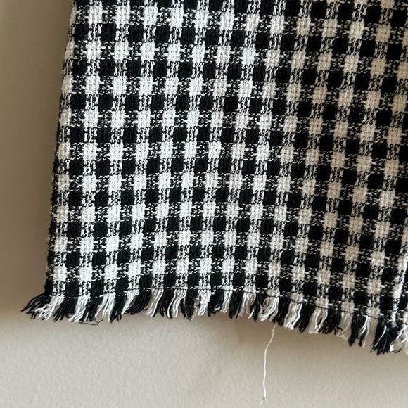 Zara Tweed Houndstooth Mini Skirt - Black & White - Size S - Picture 3 of 4